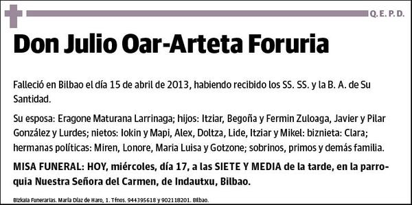 OAR-ARTETA FORURIA,JULIO