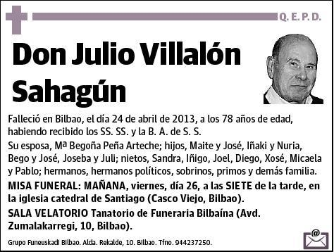 VILLALON SAHAGUN,JULIO