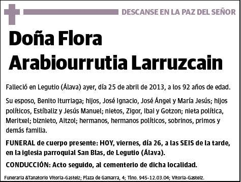 ARABIOURRUTIA LARRUZCAIN,FLORA