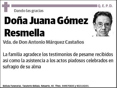 GOMEZ RESMELLA,JUANA