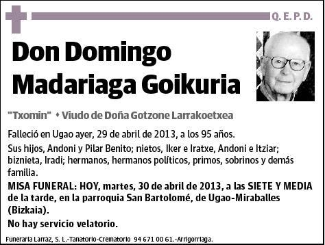 MADARIAGA GOIKURIA,DOMINGO