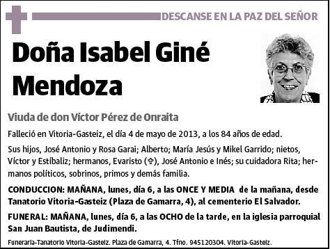 GINE MENDOZA,ISABEL