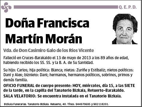 MARTIN MORAN,FRANCISCA