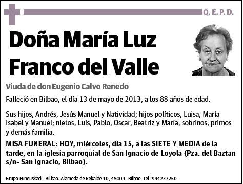 FRANCO DEL VALLE,MARIA LUZ