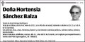 SANCHEZ BALZA,HORTENSIA