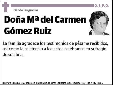 GOMEZ RUIZ,Mª DEL CARMEN