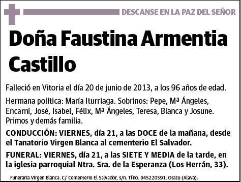 ARMENTIA CASTILLO,FAUSTINA
