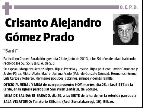 GOMEZ PRADO,CRISANTO ALEJANDRO