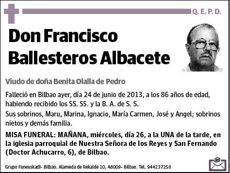 BALLESTEROS ALBACETE,FRANCISCO