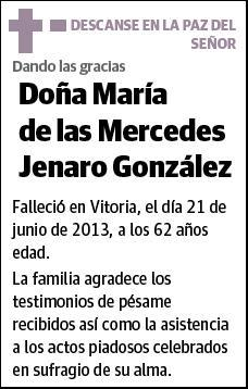 JENARO GONZALEZ,MARIA DE LAS MERCEDES