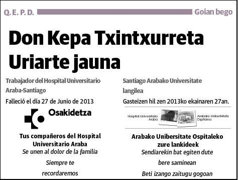 TXINTXURRETA URIATE,KEPA