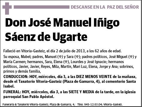 IÑIGO SAENZ DE UGARTE,JOSE MANUEL