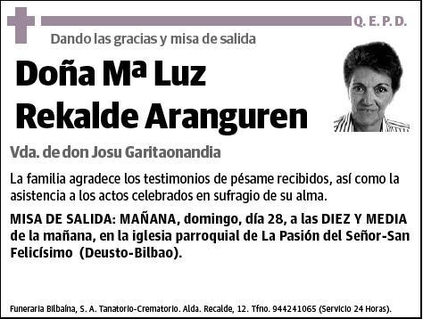 REKALDE ARANGUREN,Mª LUZ