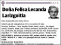 LECANDA LARIZGOITIA,FELISA