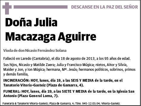 MACAZAGA AGUIRRE,JULIA