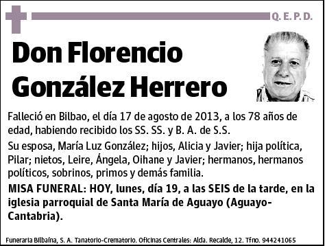 GONZALEZ HERRERO,FLORENCIO