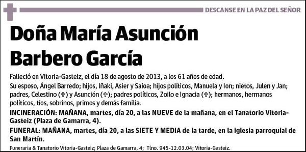 BARBERO GARCIA,MARIA ASUNCION