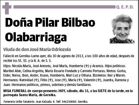 BILBAO OLABARRIAGA,PILAR
