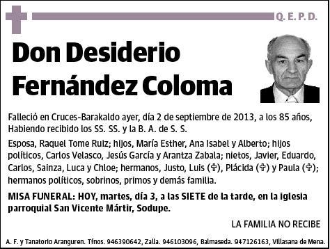 FERNANDEZ COLOMA,DESIDERIO