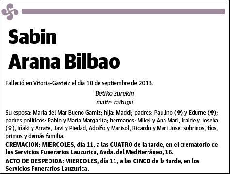 ARANA BILBAO,SABIN
