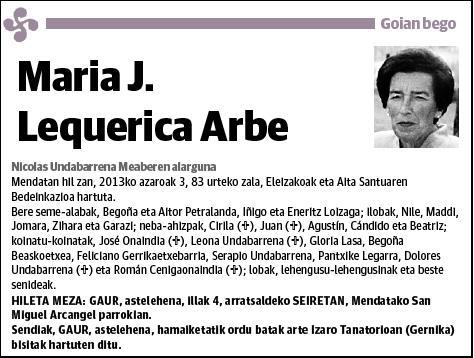 LEQUERICA ARBE,MARIA J.