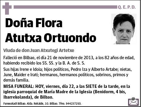 ATUTXA ORTUONDO,FLORA
