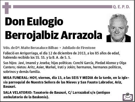BERROJALBIZ ARRAZOLA,EULOGIO