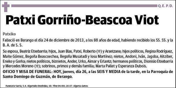GORRIÑO-BEASCOA VIOT,PATXI