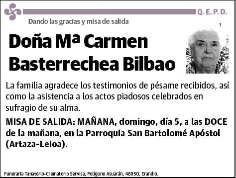 BASTERRECHEA BILBAO,Mª CARMEN