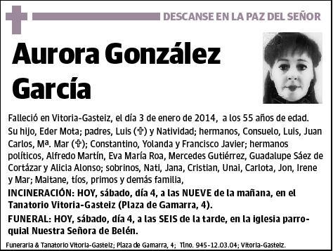 GONZALEZ GARCIA,AURORA