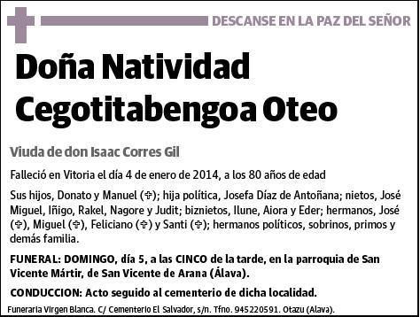 CEGOTITABENGOA OTEO,NATIVIDAD
