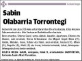 OLABARRIA TORRONTEGI,SABIN