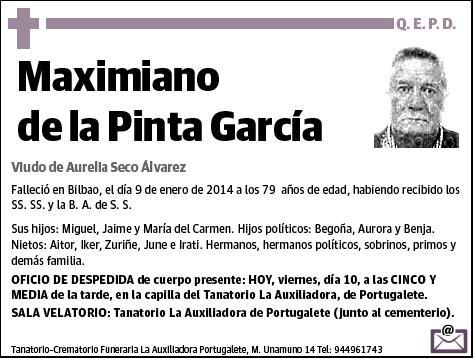 DE LA PINTA GARCIA,MAXIMIANO