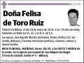 DE TORO RUIZ,FELISA