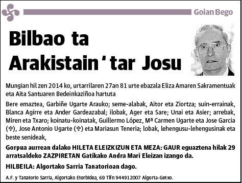BILBAO ARAKISTAIN,JOSU