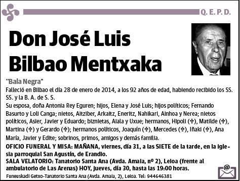 BILBAO MENTXAKA,JOSE LUIS