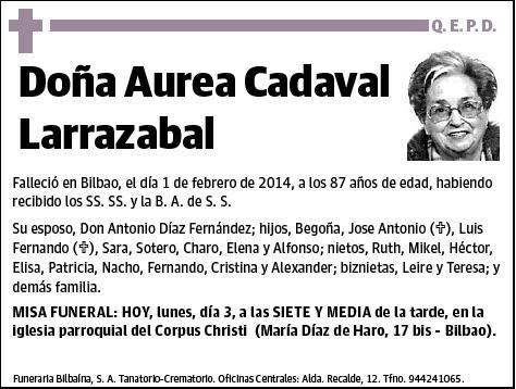 CADAVAL LARRAZABAL,AUREA