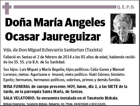 OCASAR JAUREGUIZAR,MARIA ANGELES