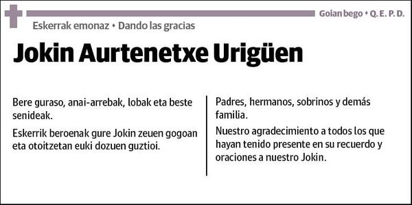 AURTENETXE URIGÜEN,JOKIN