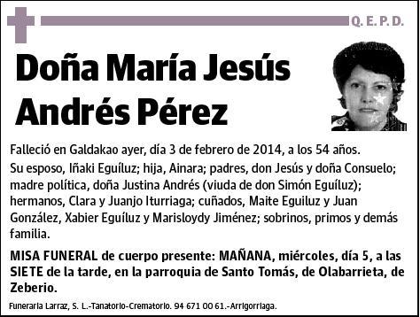 ANDRES PEREZ,MARIA JESUS