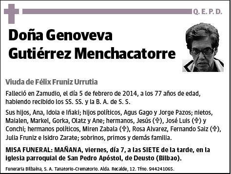 GUTIERREZ MENCHACATORRE,GENOVEVA