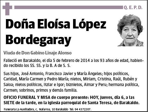 LOPEZ BORDEGARAY,ELOISA