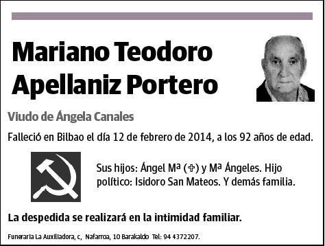 APELLANIZ PORTERO,MARIANO TEODORO