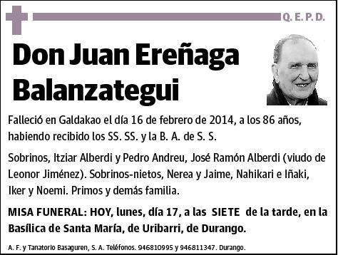 EREÑAGA BALANZATEGUI,JUAN