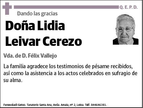 LEIVAR CEREZO,LIDIA