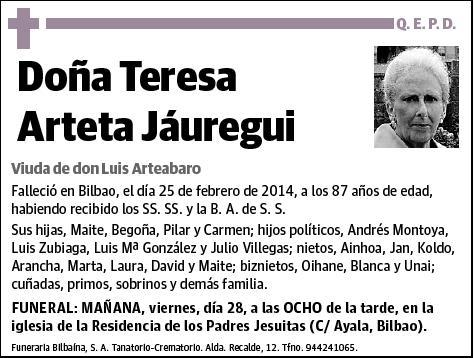ARTETA JAUREGUI,TERESA