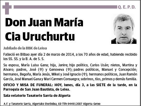 CIA URUCHURTU,JUAN MARIA