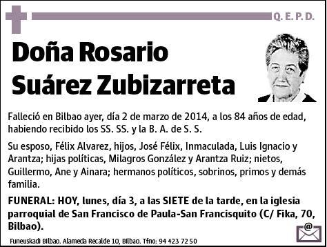 SUAREZ ZUBIZARRETA,ROSARIO