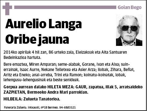 LANGA ORIBE,AURELIO