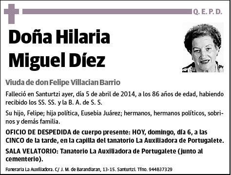 MIGUEL DIEZ,HILARIA